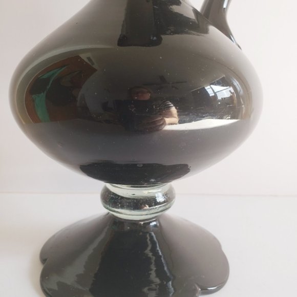 Midcentury Purple  Murano Style Glass Amphora Vase Pitch - Picture 7 of 15